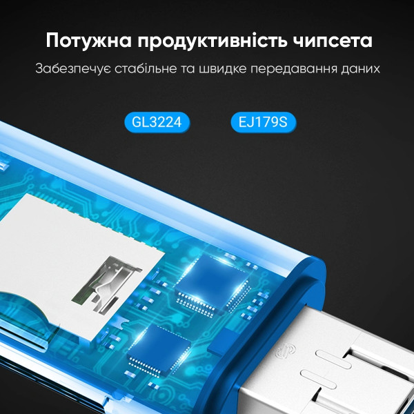 Кардрідер Vention USB3.0 Multi-function Card Reader Gray Metal Type (CCHH0) (CCHH0)
