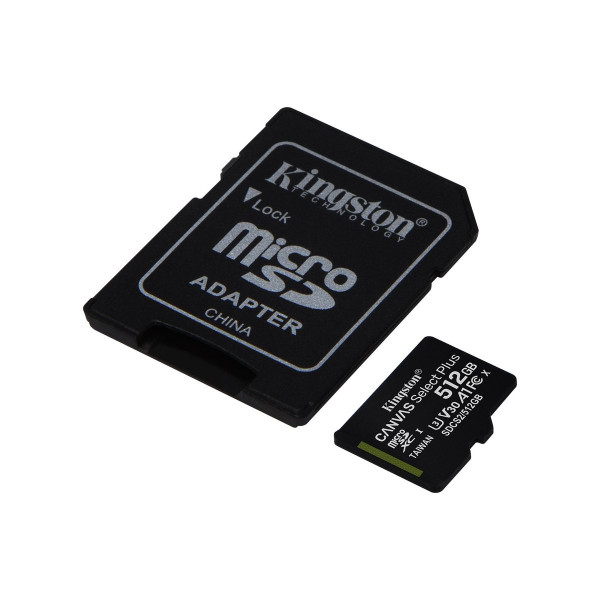 Карта пам'яті microSDXC (UHS-1) Kingston Canvas Select Plus 512Gb class 10 А1 (R-100MB/s) (adapter SD)