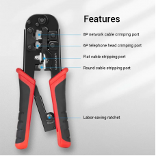 Крімпер Vention Multi-function Crimping Tool Ratchet Type Чорний (KEAB0)