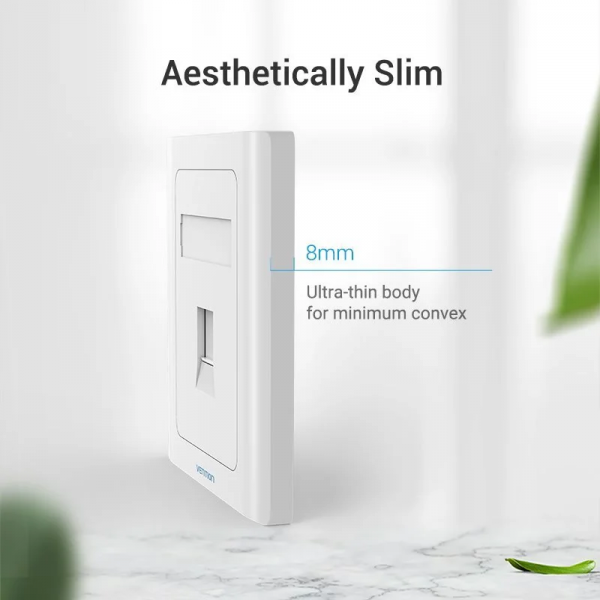 Мережева розетка Vention 1 Port keystone Jack Wall Plate Білий 86 Type (IFAW0)