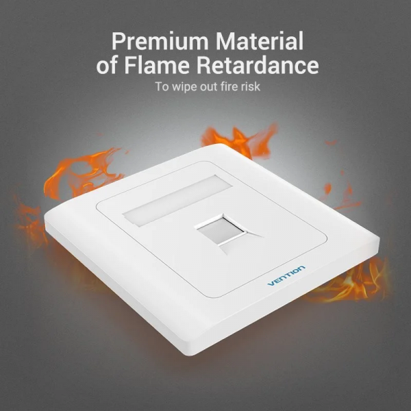 Мережева розетка Vention 1 Port keystone Jack Wall Plate Білий 86 Type (IFAW0)