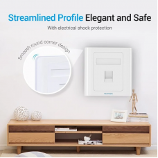 Мережева розетка Vention 1 Port keystone Jack Wall Plate Білий 86 Type (IFAW0)