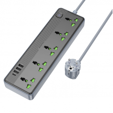 Мережевий подовжувач BOROFONE BAC4A Lord 5 position socket(1C3A)(EU) Чорний