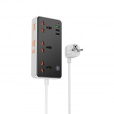 Мережевий подовжувач HOCO AC8A Storm 3-position socket(PD30W/1C3A) Чорний