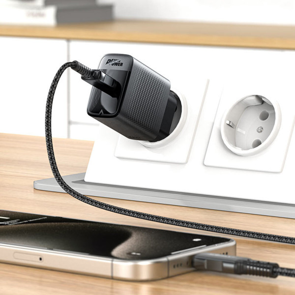 Мережевий зарядний пристрій ACEFAST A102 PD30W GaN single USB-C charger (EU) Чорний