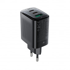 Мережевий зарядний пристрій ACEFAST A108 PD67W GaN (2*USB-C+USB-A) charger Black (6974316284048)