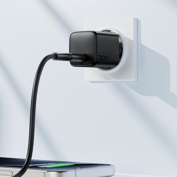 Мережевий зарядний пристрій ACEFAST A118 PD30W mini GaN USB-C fast charger (6974316284994)