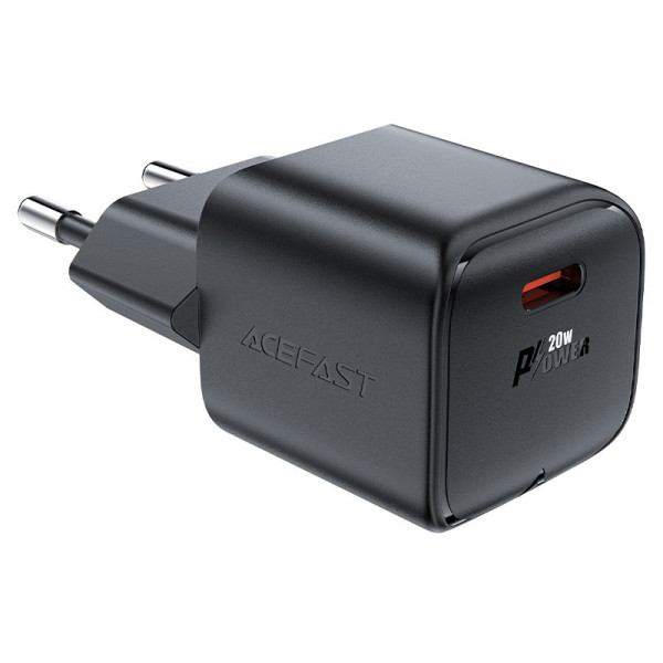 Мережевий зарядний пристрій ACEFAST A73 mini PD20W GaN USB-C charger Black (6974316282648)