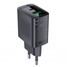 Мережевий зарядний пристрій ACEFAST A78 PD20W GaN (USB-A+USB-C) charger Чорний