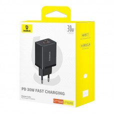 Мережевий зарядний пристрій Baseus Cube Fast Charger C+U 30W EU Cluster Black