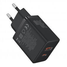 Мережевий зарядний пристрій Baseus Cube Fast Charger C+U 30W EU Cluster Black