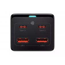 Мережевий зарядний пристрій Baseus GaN3 Pro Desktop Powerstrip AC+2U+2C 100W EU Black (With Mini White Cable Type-C to Type-C 100W(20V/5A) 1m Black） (PSZM000401)