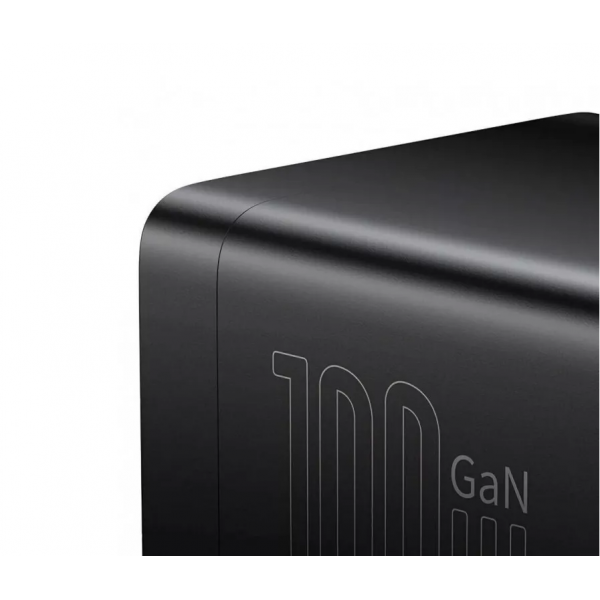 Мережевий зарядний пристрій Baseus GaN3 Pro Desktop Powerstrip AC+2U+2C 100W EU Black (With Mini White Cable Type-C to Type-C 100W(20V/5A) 1m Black） (PSZM000401)