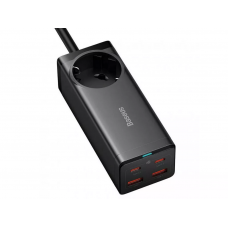 Мережевий зарядний пристрій Baseus GaN3 Pro Desktop Powerstrip AC+2U+2C 100W EU Black (With Mini White Cable Type-C to Type-C 100W(20V/5A) 1m Black） (PSZM000401)