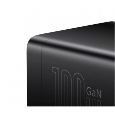 Мережевий зарядний пристрій Baseus GaN3 Pro Desktop Powerstrip AC+2U+2C 100W EU Black (With Mini White Cable Type-C to Type-C 100W(20V/5A) 1m Black） (PSZM000401)