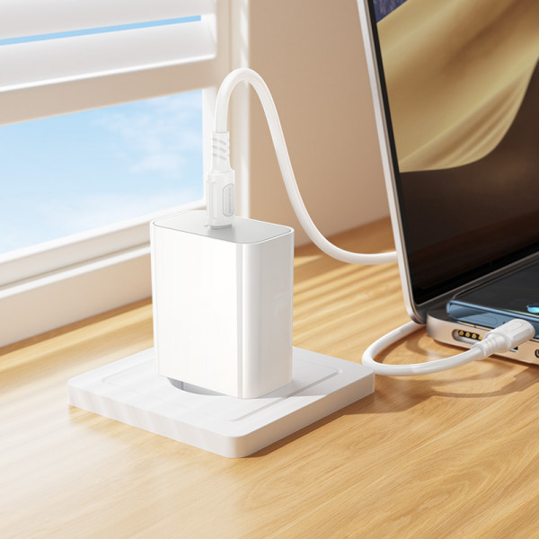 Мережевий зарядний пристрій BOROFONE BA107A Stellar single port PD30W charger (EU) White (6941991125348)