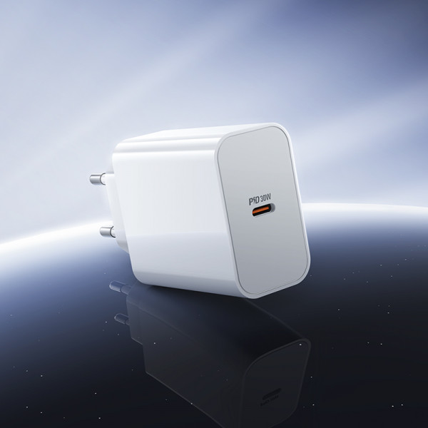 Мережевий зарядний пристрій BOROFONE BA107A Stellar single port PD30W charger (EU) White (6941991125348)
