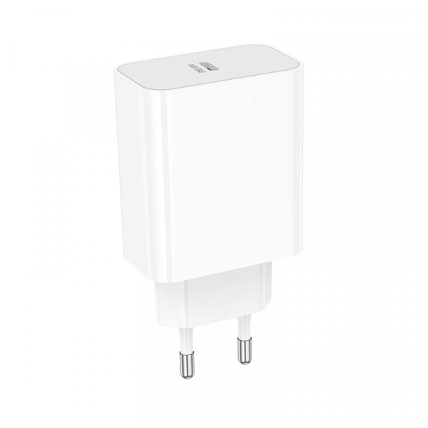 Мережевий зарядний пристрій BOROFONE BA107A Stellar single port PD30W charger (EU) White (6941991125348)