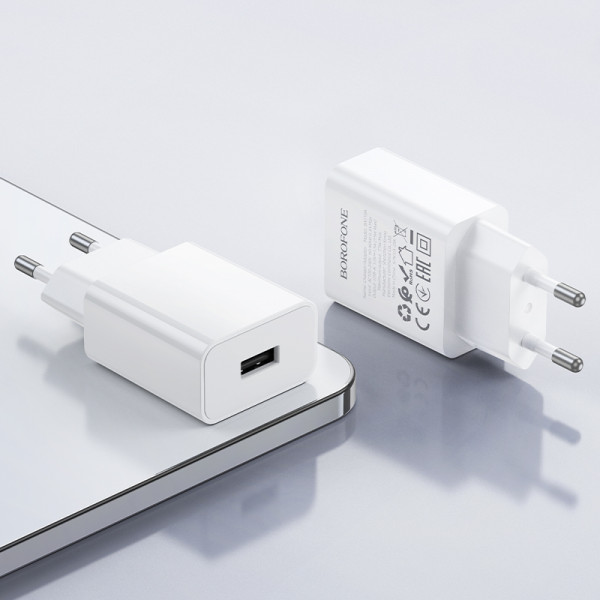 Мережевий зарядний пристрій BOROFONE BA110A Lemi single port charger (EU) White (6941991126949)
