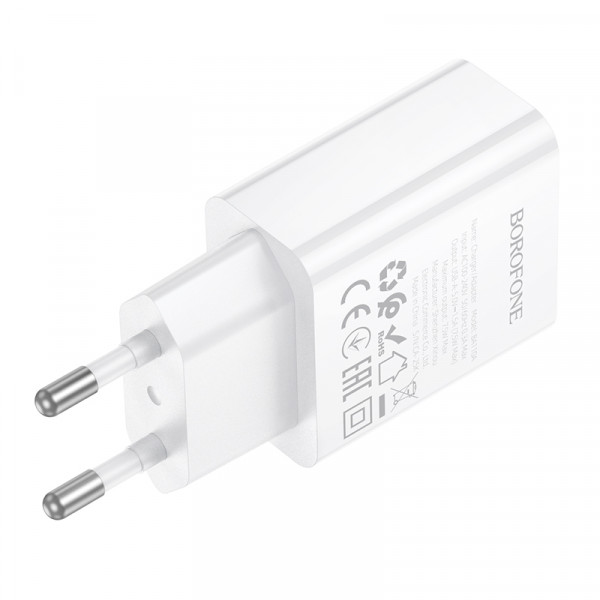 Мережевий зарядний пристрій BOROFONE BA110A Lemi single port charger (EU) White (6941991126949)