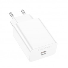 Мережевий зарядний пристрій BOROFONE BA21A Pro Long journey single port PD20W charger White (6941991111402)