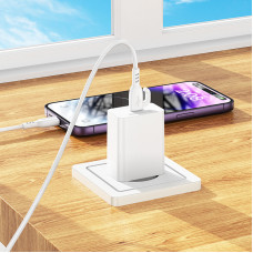 Мережевий зарядний пристрій BOROFONE BA21A Pro Long journey single port PD20W charger White (6941991111402)