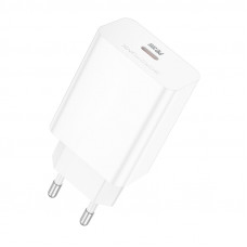 Мережевий зарядний пристрій BOROFONE BA21A Pro Long journey single port PD20W charger White (6941991111402)Аудіокабель UGREEN AV141 3.5mm male to 2 3.5mm female, 0,2m Black (UGR-30619)