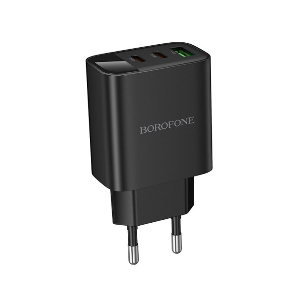 Мережевий зарядний пристрій BOROFONE BA98A Ilustre PD30W (2C1A) charger with digital display (EU) Black