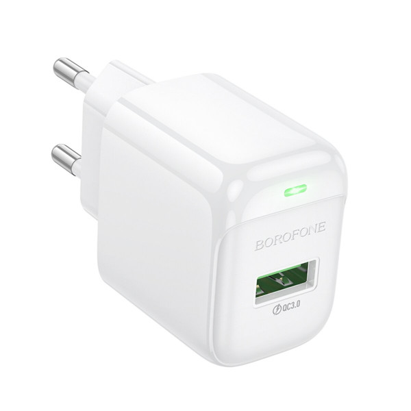 Мережевий зарядний пристрій BOROFONE BAS42A Potential single-port QC3.0 charger(EU) Білий