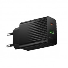 Мережевий зарядний пристрій BOROFONE BAS74A Source PD20W+QC3.0 charger (EU) Black (6941991122750)