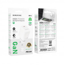 Мережевий зарядний пристрій BOROFONE BN26 Fuente single-port PD20W charger set (C to C) (EU) White