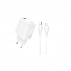 Мережевий зарядний пристрій BOROFONE BN26 Fuente single-port PD20W charger set (C to C) (EU) White