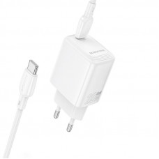 Мережевий зарядний пристрій BOROFONE BN26 Fuente single-port PD20W charger set (C to C) (EU) White