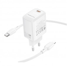 Мережевий зарядний пристрій BOROFONE BN28 Fuente single port PD30W charger (EU) White