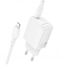Мережевий зарядний пристрій BOROFONE BN28 Fuente single port PD30W charger (EU) White