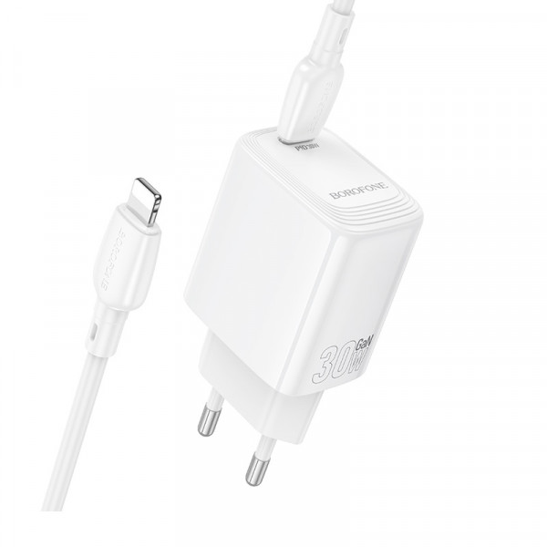 Мережевий зарядний пристрій BOROFONE BN28 Fuente single port PD30W charger (EU) White