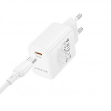 Мережевий зарядний пристрій BOROFONE BN28 Fuente single port PD30W charger (EU) White