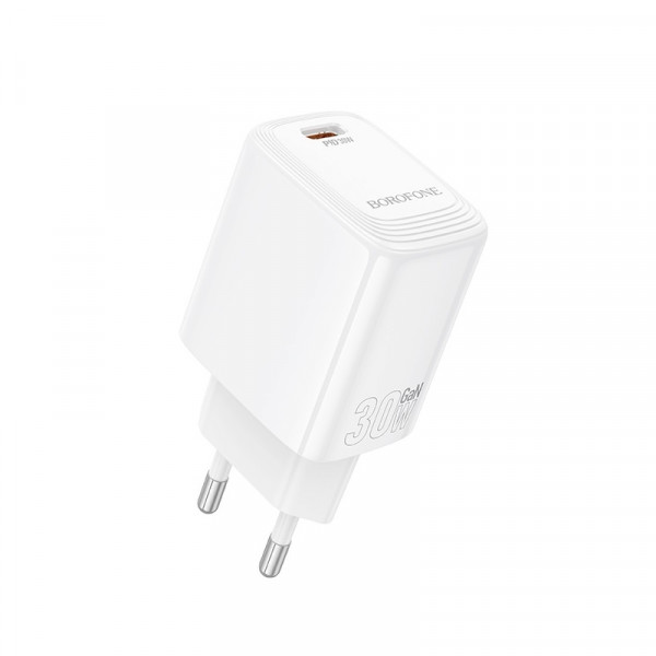 Мережевий зарядний пристрій BOROFONE BN28 Fuente single port PD30W charger (EU) White