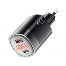 Мережевий зарядний пристрій Essager Lingyun 33W GaN Digital Display Travel Charger A+C EU black (ECTCA-LYB01-Z)