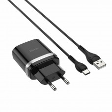 Мережевий зарядний пристрій HOCO C12Q Smart QC3.0 charger set(Type-C) 18W Чорний