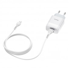 Мережевий зарядний пристрій HOCO C73A Glorious dual port charger set (iP)(EU) Білий