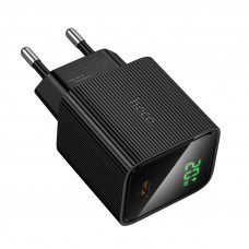 Мережевий зарядний пристрій HOCO CS82A Excellent single port PD20W charger with digital display(EU) Black (6942007664493)