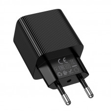 Мережевий зарядний пристрій HOCO CS82A Excellent single port PD20W charger with digital display(EU) Black (6942007664493)