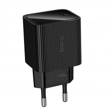 Мережевий зарядний пристрій HOCO CS82A Excellent single port PD20W charger with digital display(EU) Black (6942007664493)