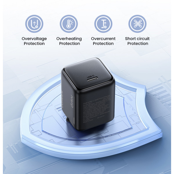 Мережевий зарядний пристрій UGREEN X517 25W USB-C GaN Fast Charger Black (UGR-65736)
