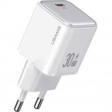 Мережевий зарядний пристрій Usams US-CC186 PD30W Single Port Fast Charger (EU)-X-ron Series Білий
