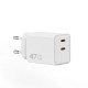 Мережевий зарядний пристрій WIWU Cube 67W 2C+A GaN Fast Charger Wi-G026 EU White (6977703656800)