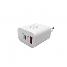 Мережевий зарядний пристрій WUW-C172 20W PD USB-C + USB QC3.0 18W black (c172B)