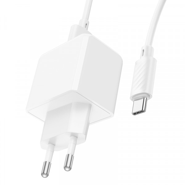 Мережевий зарядний пристрій з кабелем HOCO CS11A Ocean single port charger set(Type-C) White (6942007603614)
