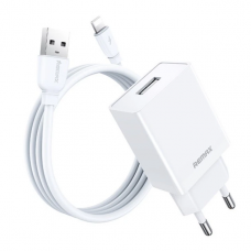 Мережевий зарядний пристрій з кабелем REMAX Kiddy Series 2.4A RP-Charger Set with Cable U95 IPH (6954851218180)